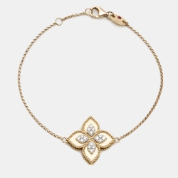 Roberto Coin Princess Flower Diamond 18k Rose Gold  Bracelet