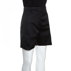 Pre Owned Rochas Black Satin High Waist Duchesse Shorts XL