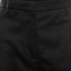 Pre Owned Rochas Black Satin High Waist Duchesse Shorts XL