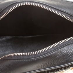 Pre Owned Rochas Black Leather Crystal Embellished Crossbody Bag