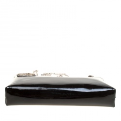 مملوكة مسبقًا Rochas Black Patent Leather Crystal Embellished Eye Shoulder Bag