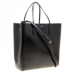 Rochas Black Leather Shopper Tote