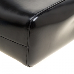 Rochas Black Leather Shopper Tote