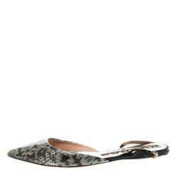 Rochas Two Tone Python Leather Pointed Toe Flats Size 38