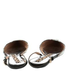 Rochas Two Tone Python Leather Pointed Toe Flats Size 38
