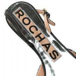 Rochas Two Tone Python Leather Pointed Toe Flats Size 38