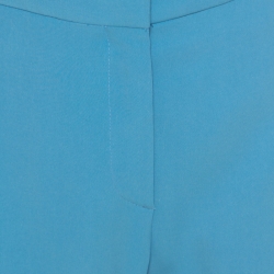 Rochas Aqua Blue Crepe Tailored Trousers L