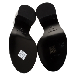 Pre Owned Rochas Nude/Metallic Silver Leather Lace Up Derby Size 38