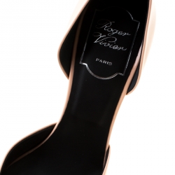 Roger Vivier Beige Patent Leather Sexy Choc D'Orsay Pumps 37.5