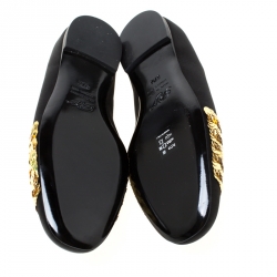 Pre Owned Roger Vivier Black Satin Sequins Embellished Smoking Slippers Size 37.5