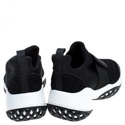 Roger Vivier Black Lace And Fabric Viv'Run Sneakers Size 36