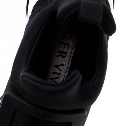 Roger Vivier Black Lace And Fabric Viv'Run Sneakers Size 36