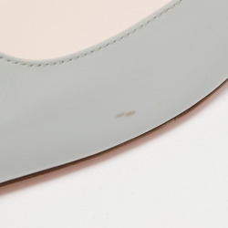 Pre Owned Roger Vivier Grey Patent Leather Trompette Ballet Flats Size 41