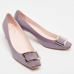 Roger Vivier Purple Patent Block Pumps Size 41