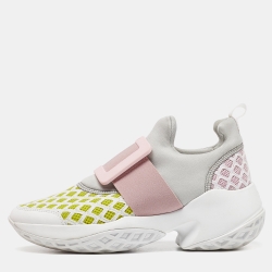 Multicolor Fabric And Leather Sneaky Viv Slip On Sneakers
