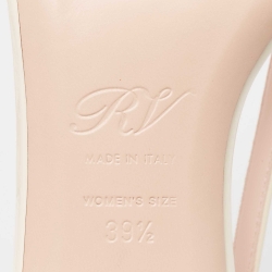 Pre Owned Roger Vivier Cream Patent Leather Belle Vivier 45  Slingback Pumps Size 39.5