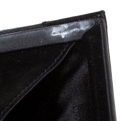 Pre Owned Roger Vivier Black Crystal Embellished Satin Pilgrim Clutch