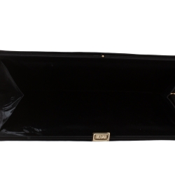 Pre Owned Roger Vivier Black Crystal Embellished Satin Pilgrim Clutch