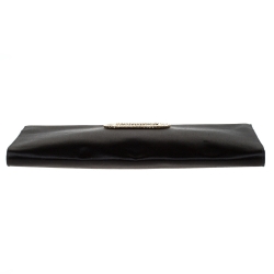 Pre Owned Roger Vivier Black Crystal Embellished Satin Pilgrim Clutch