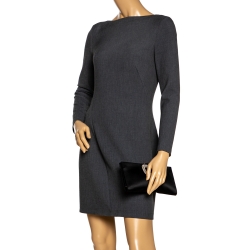 Pre Owned Roger Vivier Black Crystal Embellished Satin Pilgrim Clutch