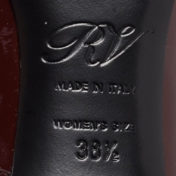 Pre Owned Roger Vivier Burgundy Patent Leather Belle Vivier Trompette Pumps Size 38.5