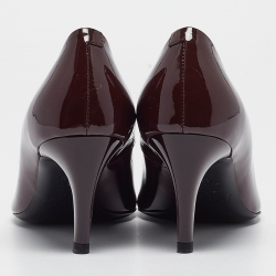 Pre Owned Roger Vivier Burgundy Patent Leather Belle Vivier Trompette Pumps Size 38.5