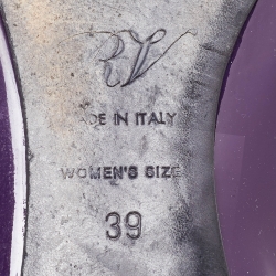 Pre Owned Roger Vivier Purple Patent Leather Morbida Ballet Flats Size 39