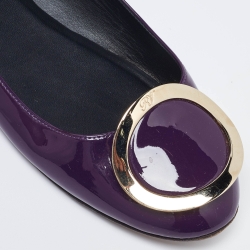 Pre Owned Roger Vivier Purple Patent Leather Morbida Ballet Flats Size 39