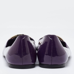 Pre Owned Roger Vivier Purple Patent Leather Morbida Ballet Flats Size 39