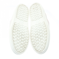 Pre Owned Roger Vivier Blush Pink Leather Sneaky Viv Embellished Slip On Sneakers Size 38.5