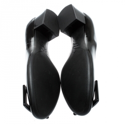 Pre Owned Roger Vivier Black Patent Leather Gommette Ballet Flats Size 36.5