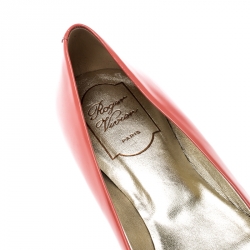 Roger Vivier Coral Pink Patent Leather Gommette Ballet Flats Size 39