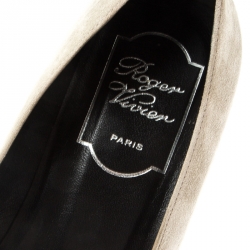 Roger Vivier Grey Suede Square Toe Pumps Size 36