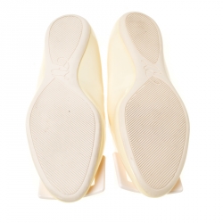 Pre Owned Roger Vivier Cream Patent Leather Gommette Ballet Flats Size 35.5