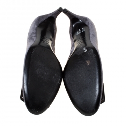Pre Owned Roger Vivier Dark Grey Suede Belle Pumps Size 40