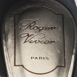 Pre Owned Roger Vivier Metallic Gold Leather Crystal Embellished D'orsay Ballet Flats Size 38