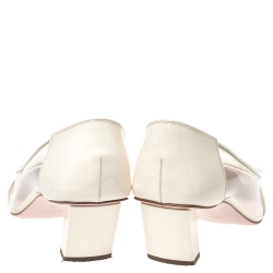 Pre Owned Roger Vivier White Patent Leather and PVC Belle Pumps Size 40