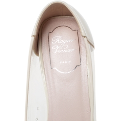 Pre Owned Roger Vivier White Patent Leather and PVC Belle Pumps Size 40