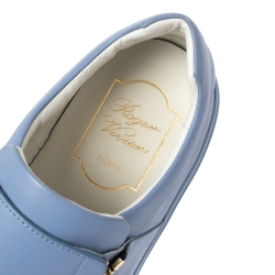 Pre Owned Roger Vivier Blue Leather Sneaky Viv Zip-Up Sneakers Size 35