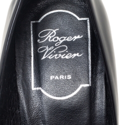 Pre Owned Roger Vivier Black Patent Leather Trompette Pumps Size 37