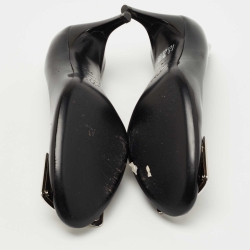 Pre Owned Roger Vivier Black Patent Leather Trompette Pumps Size 35.5