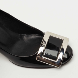 Pre Owned Roger Vivier Black Patent Leather Trompette Pumps Size 35.5