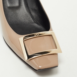 Pre Owned Roger Vivier Grey Patent Leather Trompette Pumps Size 40