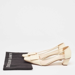 Pre Owned Roger Vivier  Cream PVC and Patent Belle Vivier Pumps Size  37.5