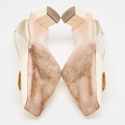 Pre Owned Roger Vivier  Cream PVC and Patent Belle Vivier Pumps Size  37.5