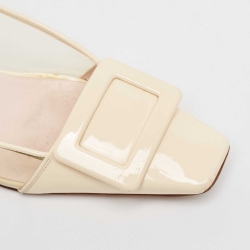 Pre Owned Roger Vivier  Cream PVC and Patent Belle Vivier Pumps Size  37.5