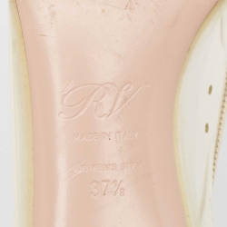 Pre Owned Roger Vivier  Cream PVC and Patent Belle Vivier Pumps Size  37.5