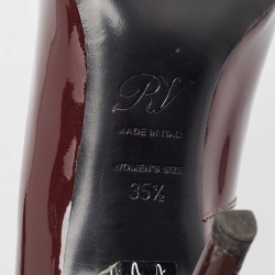 Pre Owned Roger Vivier Burgundy Patent Leather Trompette Pumps Size 35.5