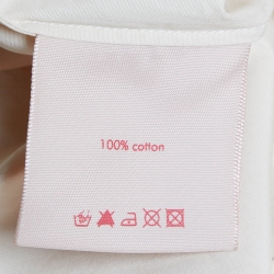 Pre Owned Roksanda Ilincic Beige Cotton Sleeveless Patterned Neck Top S