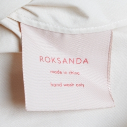 Pre Owned Roksanda Ilincic Beige Cotton Sleeveless Patterned Neck Top S